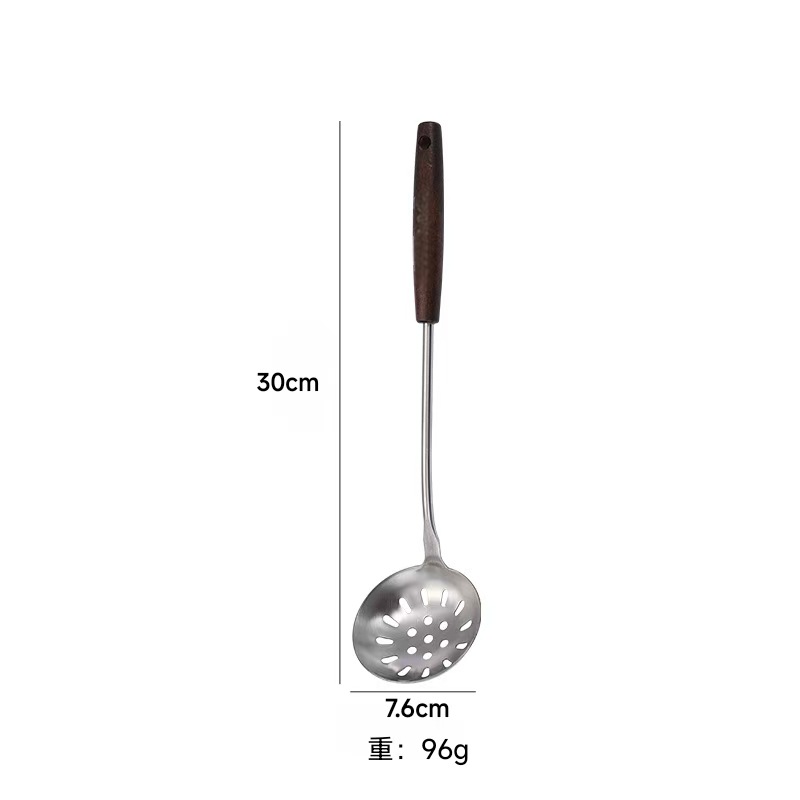 304 stainless steel spatula, thickened wooden handle kitchen tool set, kitchen utensils, cooking spoon, spatula, soup spoon, colander, frying spatula