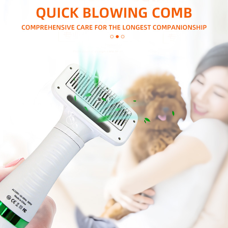 2nd Generation Electric Pet Comb Blow Dryer Comb Bath Massage Brush Blow Dryer Dog Remove Loose Hair Cleaning Grooming Supplies Hair Removal