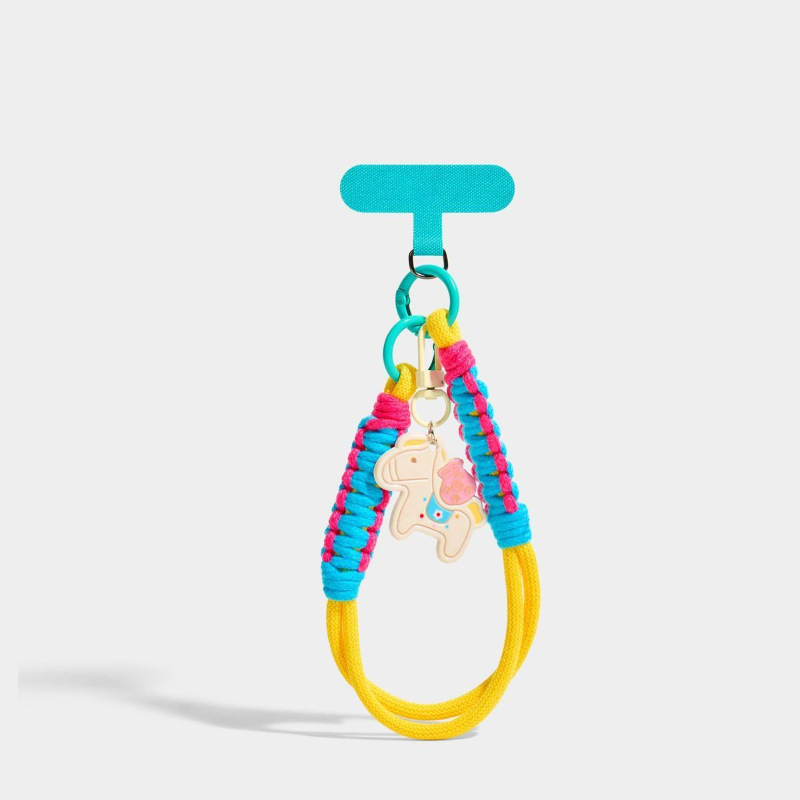 Phone Lanyard Contrast Color Short Universal Phone Case Pendant Anti-Loss Keychain Hand Strap Cute Lanyard