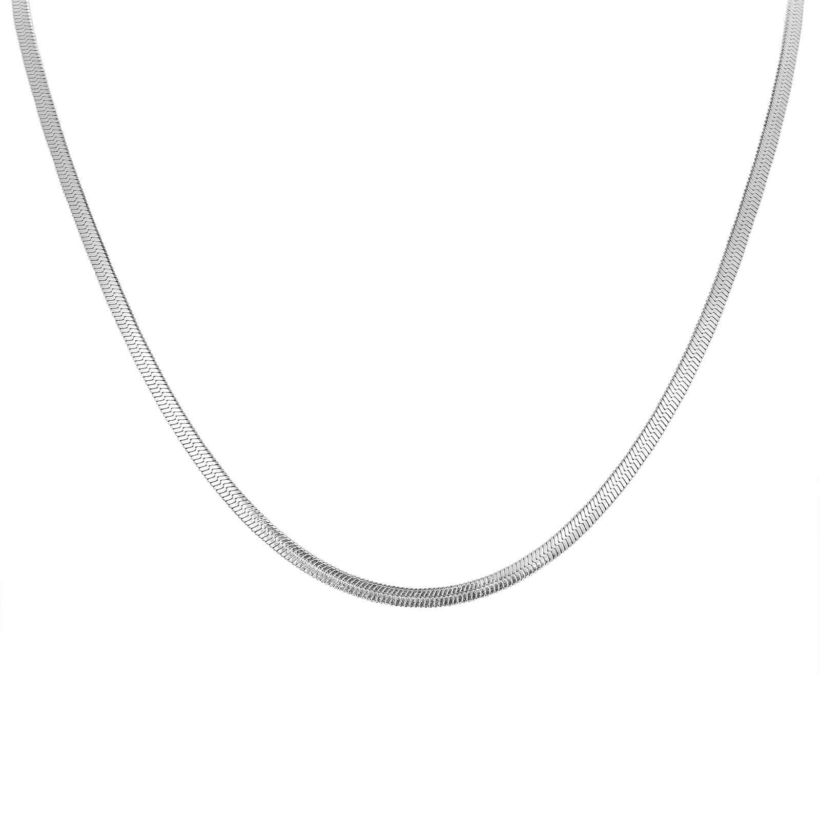 Titanium Steel Snake Bone Necklace Layered Women's Flat Snake Blade Collarbone Chain Thick 3/4/5/6MM Accessories