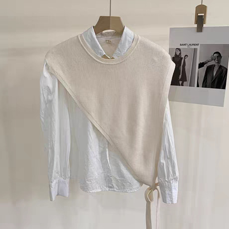 Thin simple striped shawl autumn and winter knitted scarf small cape outer fake collar
