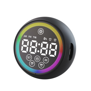 Student clock Bluetooth speaker long battery life voice broadcast portable small touch screen LCD timing alarm clock speaker wireless