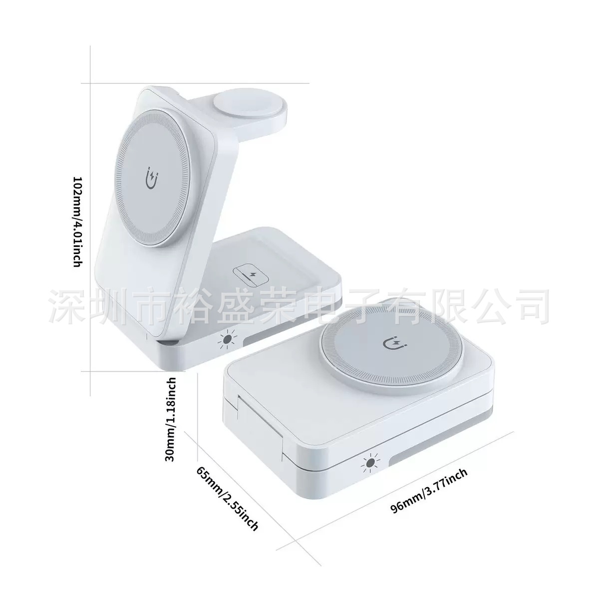 New Foldable Magnetic 3-in-1 Wireless Charger with Night Light Vertical Fast Charging for Apple Phone Wireless Charger
