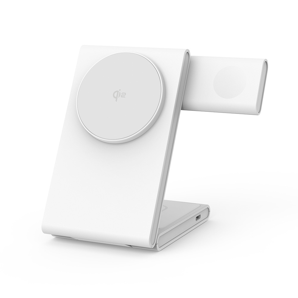 Qi2 certified magnetic wireless charger three-in-one foldable stand desktop wireless charger compatible with Apple Watch S10