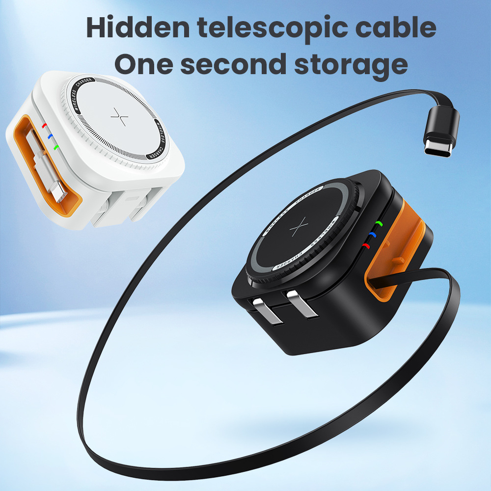 CYJ-10 Retractable Cable Wireless Charger for iphone16 Magnetic Foldable Wireless Charger Custom