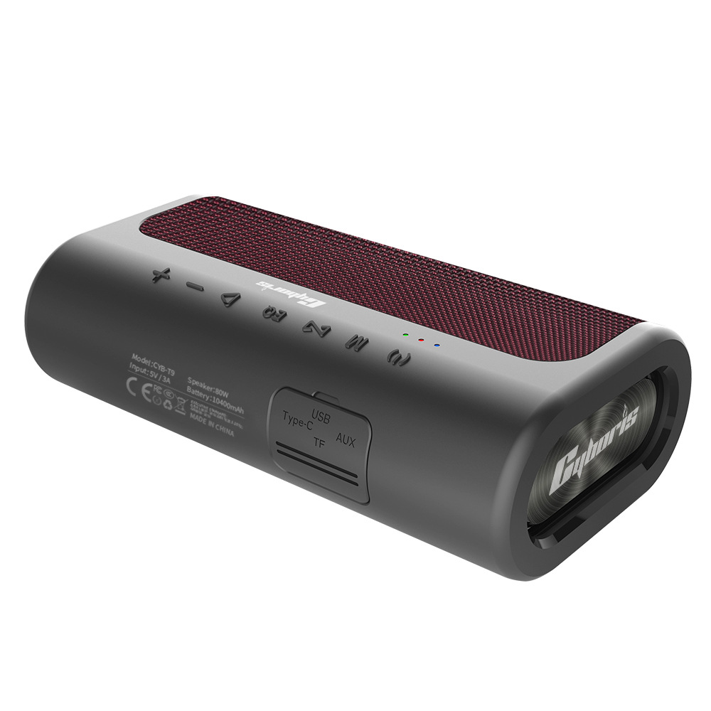 Cyboris Heavy Bass 80W Wireless Bluetooth Desktop Speaker Outdoor Portable High Power Card Audio TWS