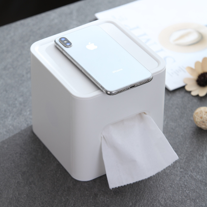 Simple dining room, dormitory, living room desktop tissue box, storage box, coffee table napkin holder, household roll paper holder