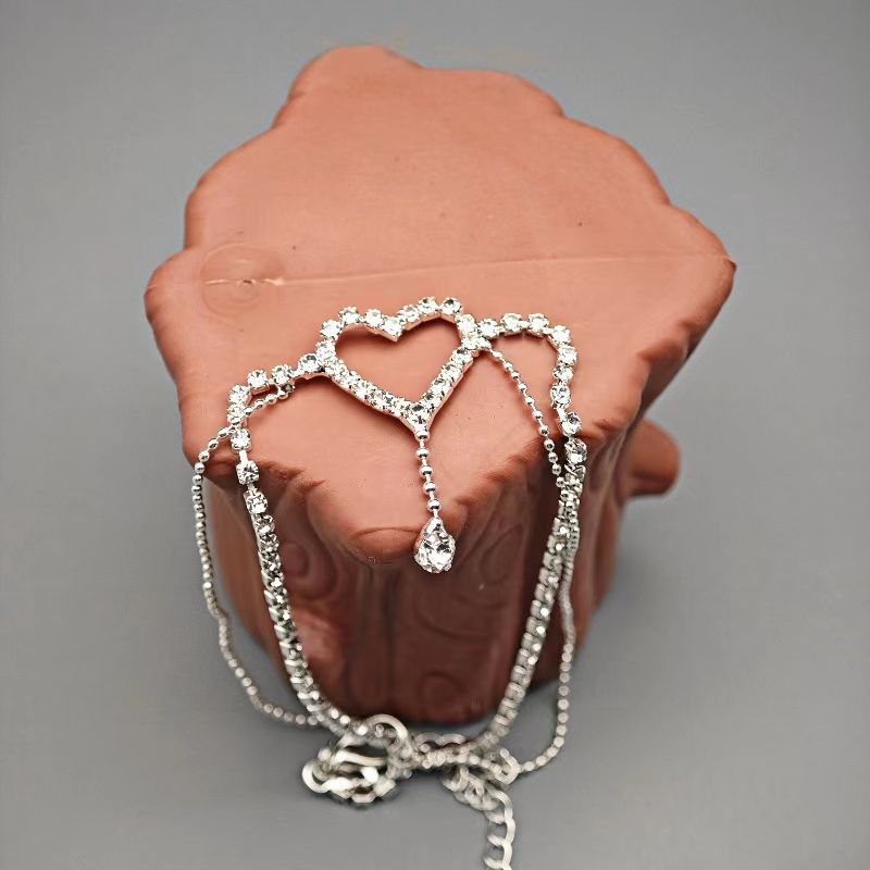 Super shiny full diamond double-layer anklet sparkling rhinestone ankle chain vacation party accessory for women