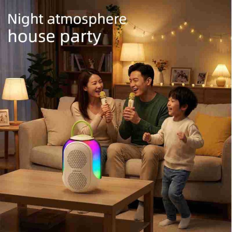 Microphone KTV Microphone Speaker All-in-One Handheld Wireless Bluetooth Children's Home Dual Channel Heavy Bass