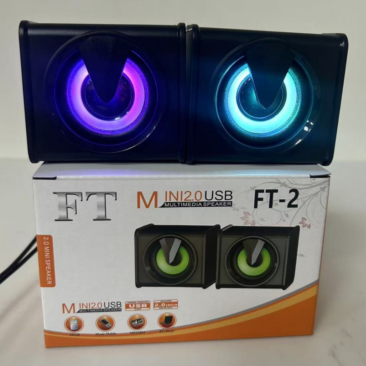 New RGB Light Speaker Desktop Home Computer Notebook Multimedia Wired Subwoofer Speaker