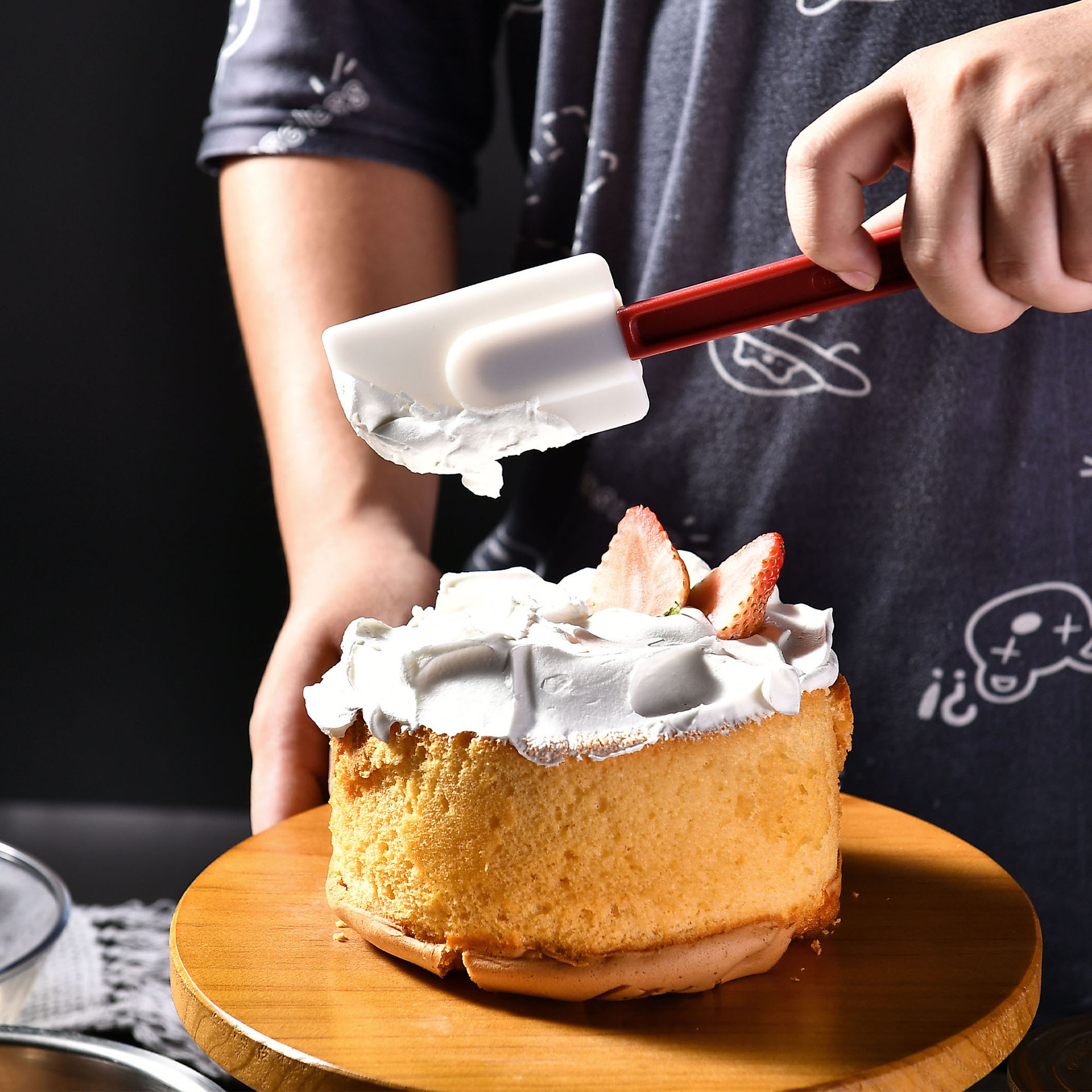 Cream Silicone Scraper Spoon Type Spatula Baking Tool Cake Cream Scraper Spatula