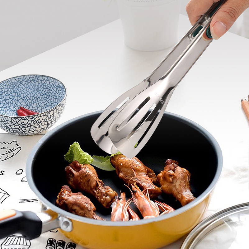 304 thickened stainless steel food clip, anti-scald steak clip, food clip, commercial barbecue grill bread cake clip