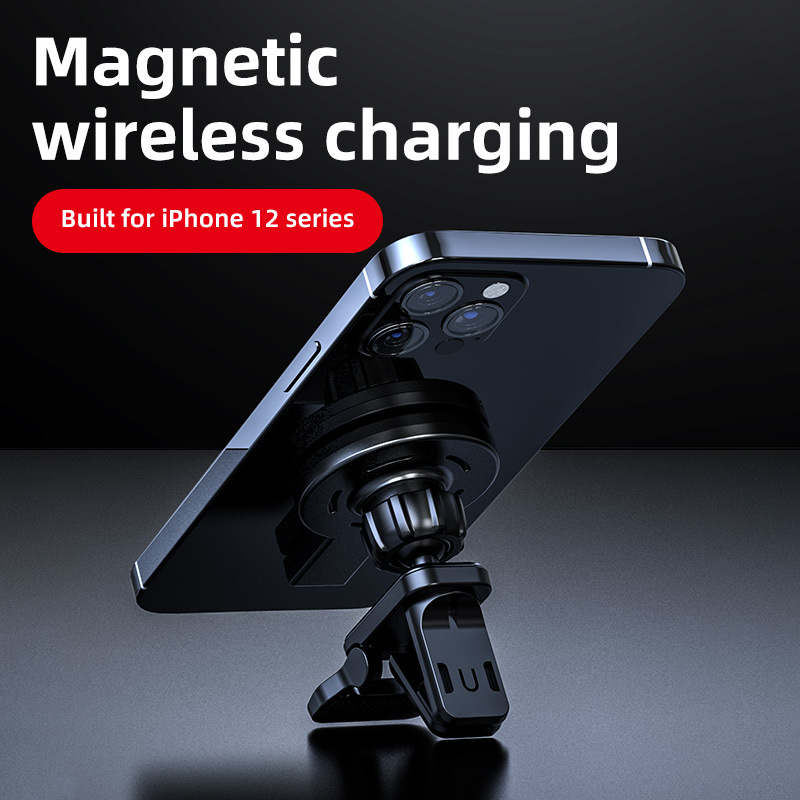 New car magnetic wireless charger, compact and portable, suitable for Apple 14 15W fast charge wireless charger car