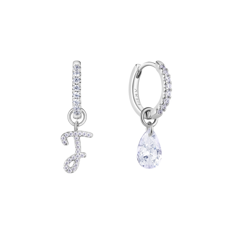 Exclusive Initial Letter Earrings AB Stud Earrings Original Design Ear Accessories