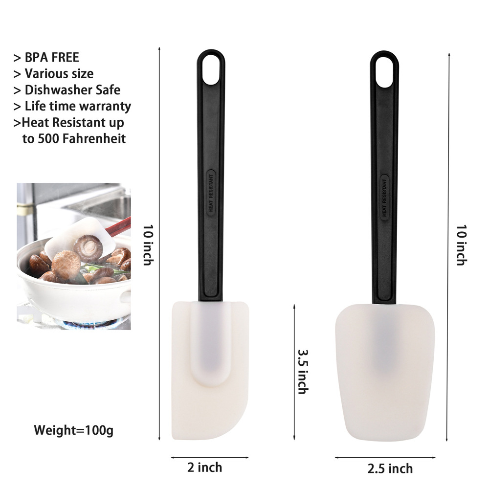 Baking Tool Silicone Scraper High Temperature Silicone Cream Kitchen Scraper Red Handle Scraper 3-Piece Set