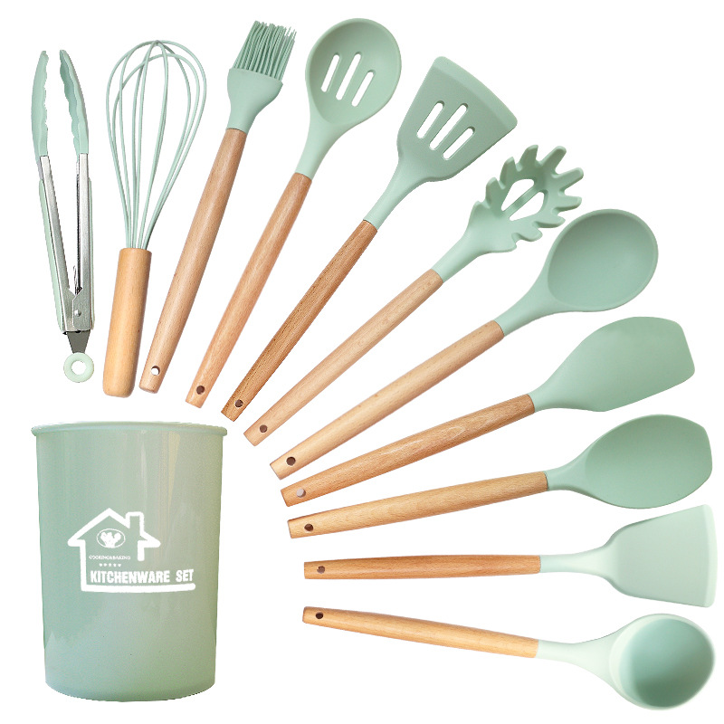 Silicone Spatula and Soup Spoon 12-Piece Set Non-Stick Silicone Spatula Household Food Grade Silicone Spatula Silicone Kitchenware Set