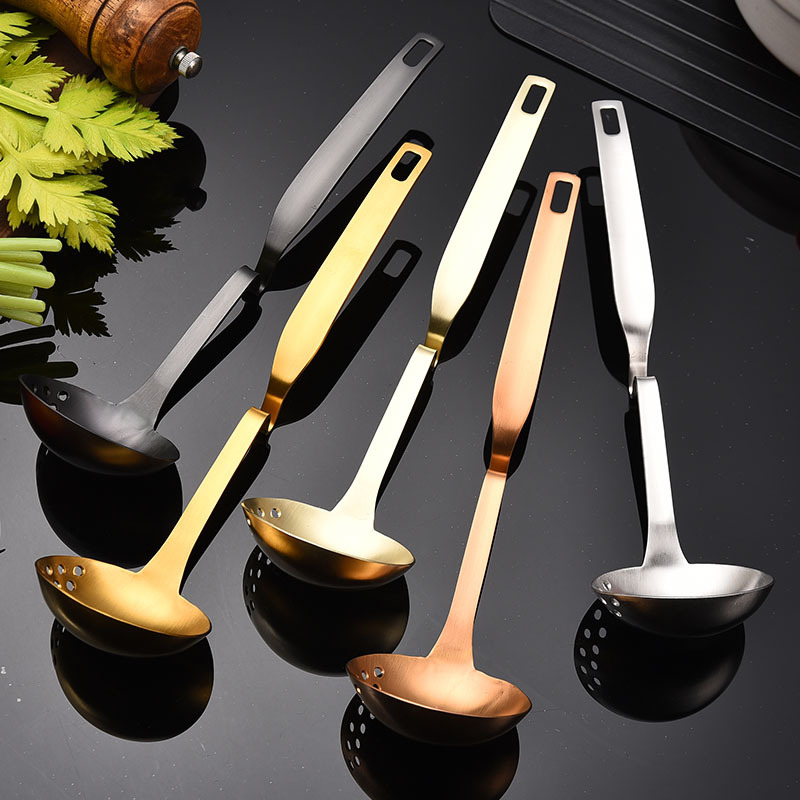 Soup Spoon Stainless Steel Home Serving Soup Hot Pot Hanging Edge Spoon Hot Pot Strainer Kitchen Restaurant Stainless Steel Scoop