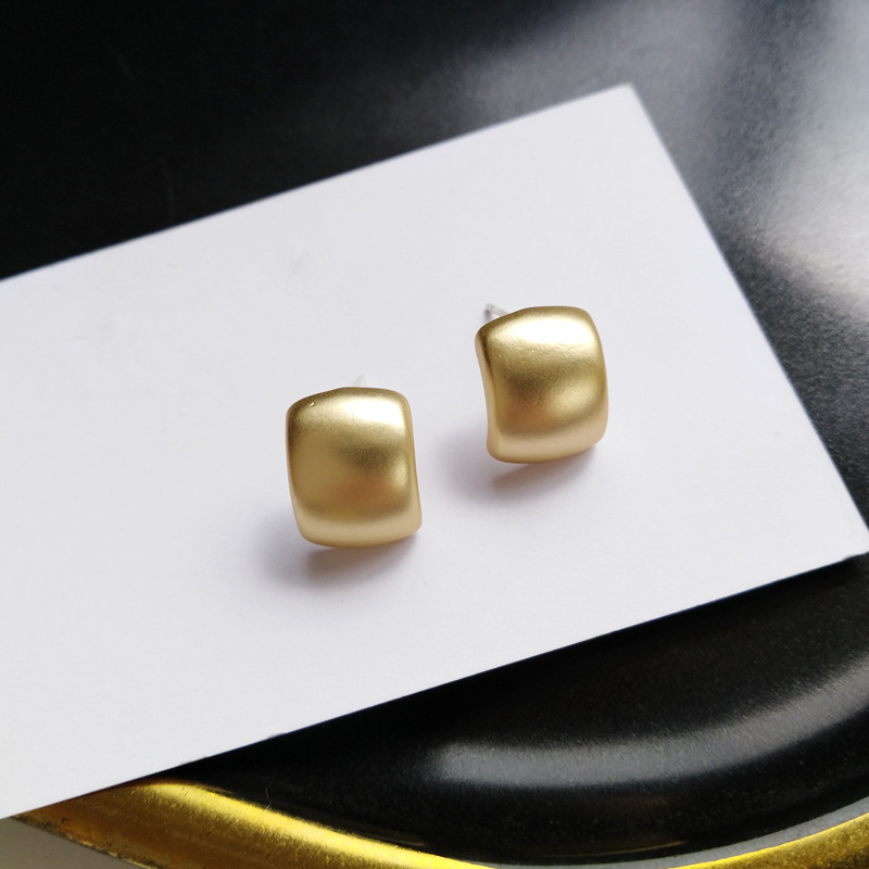 S925 silver needle matte series earrings ear studs simple new ear accessories