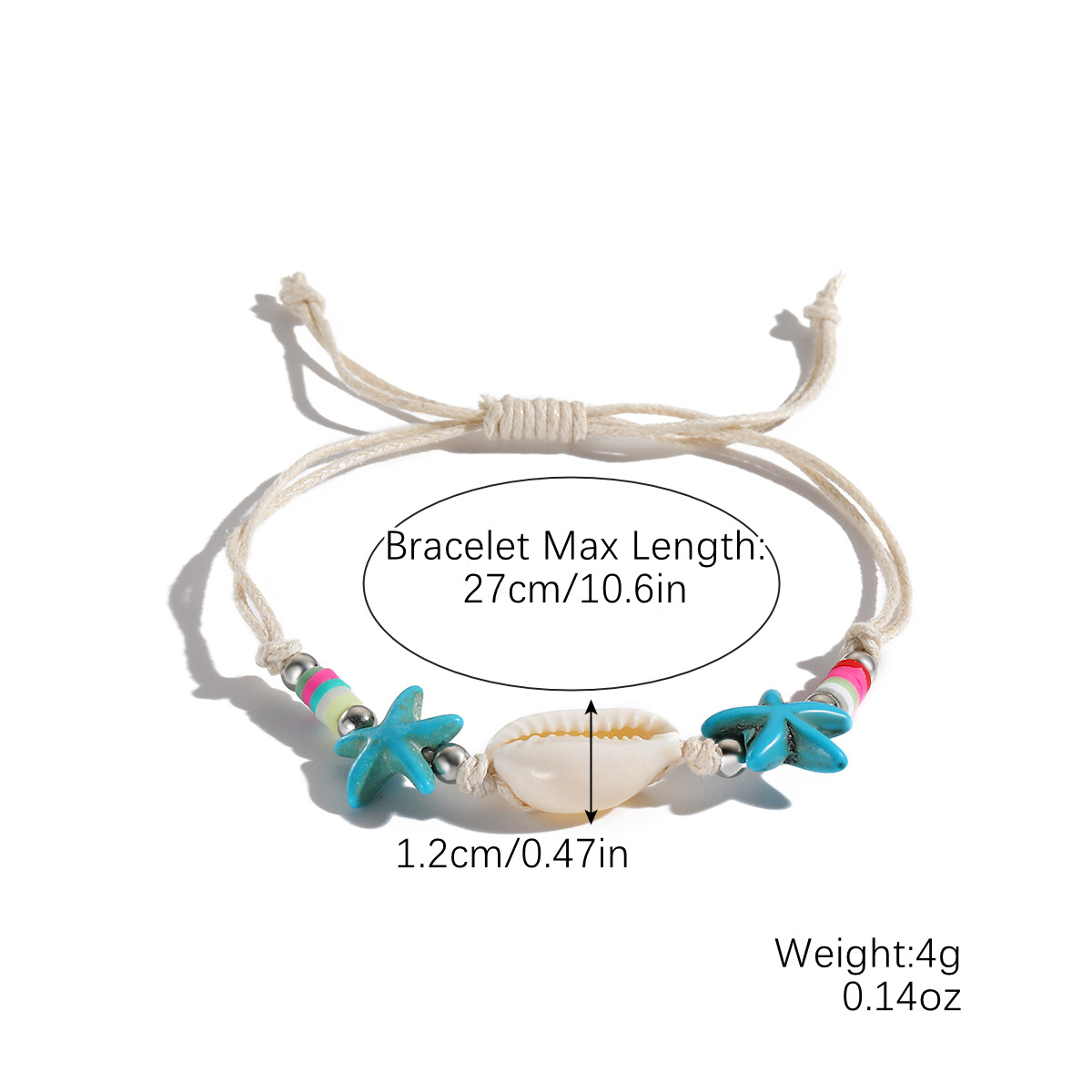 Bohemian woven bracelet ocean resort series natural shell starfish turtle bracelet
