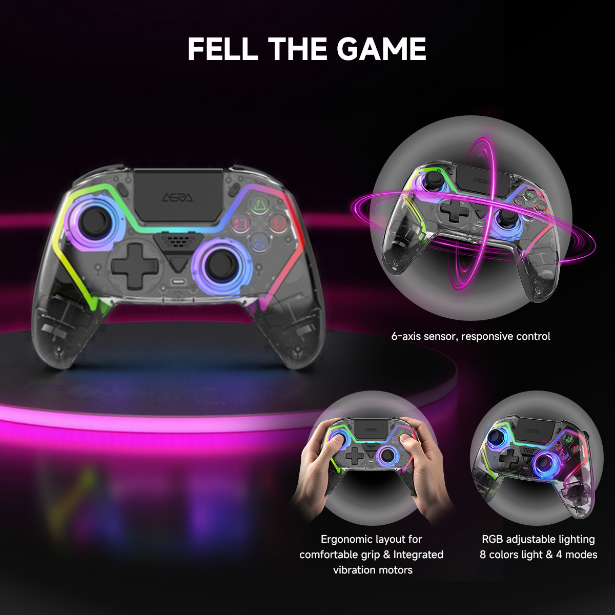 PS5 wireless Bluetooth game handle RGB macro programming Android ios/pc/steam/mac p5 host controller
