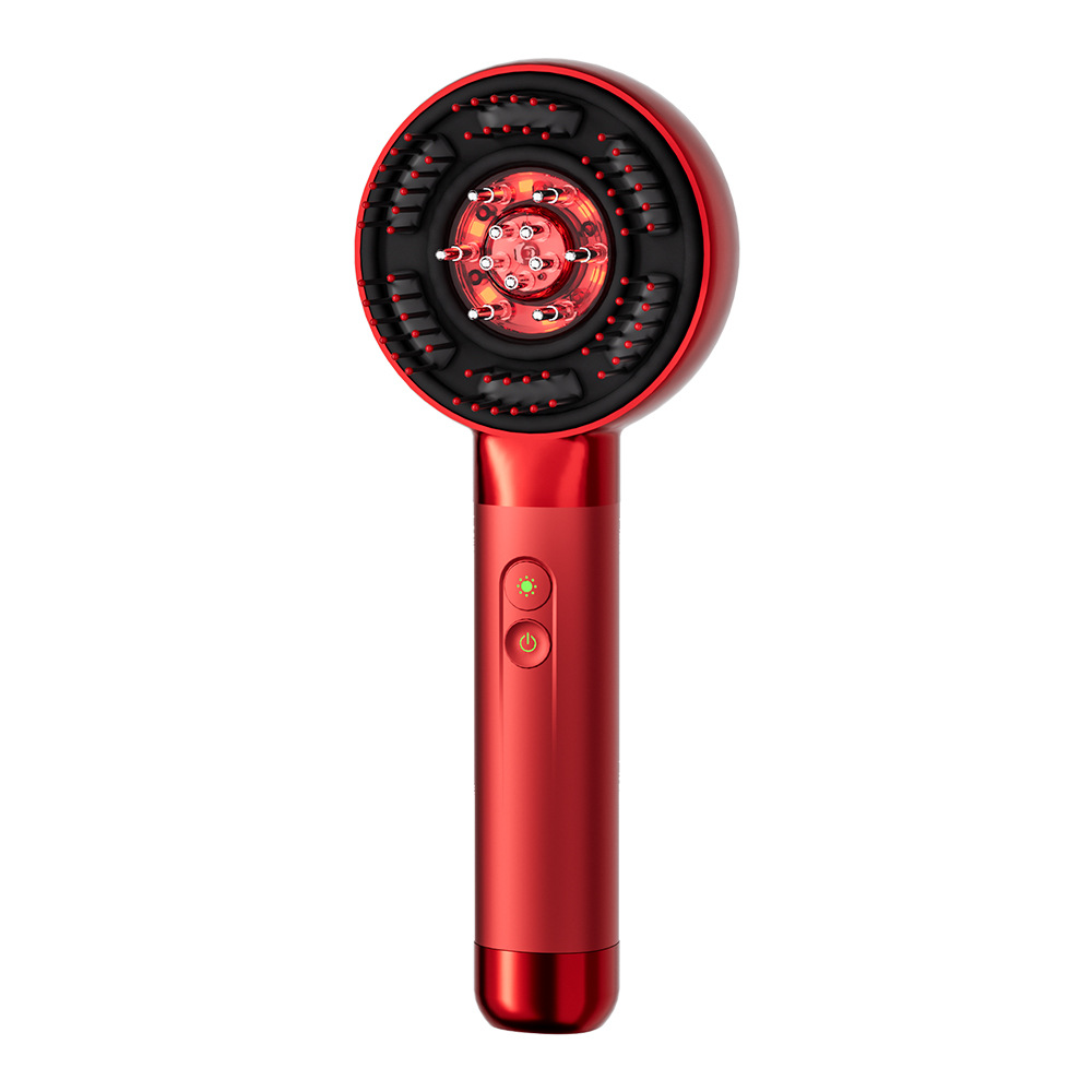 Electric Scalp Massage Comb, Scalp Medication Infusion Device, Essential Oil Kneading and Gripping Meridian Comb, Red Light Microcurrent Massage Comb