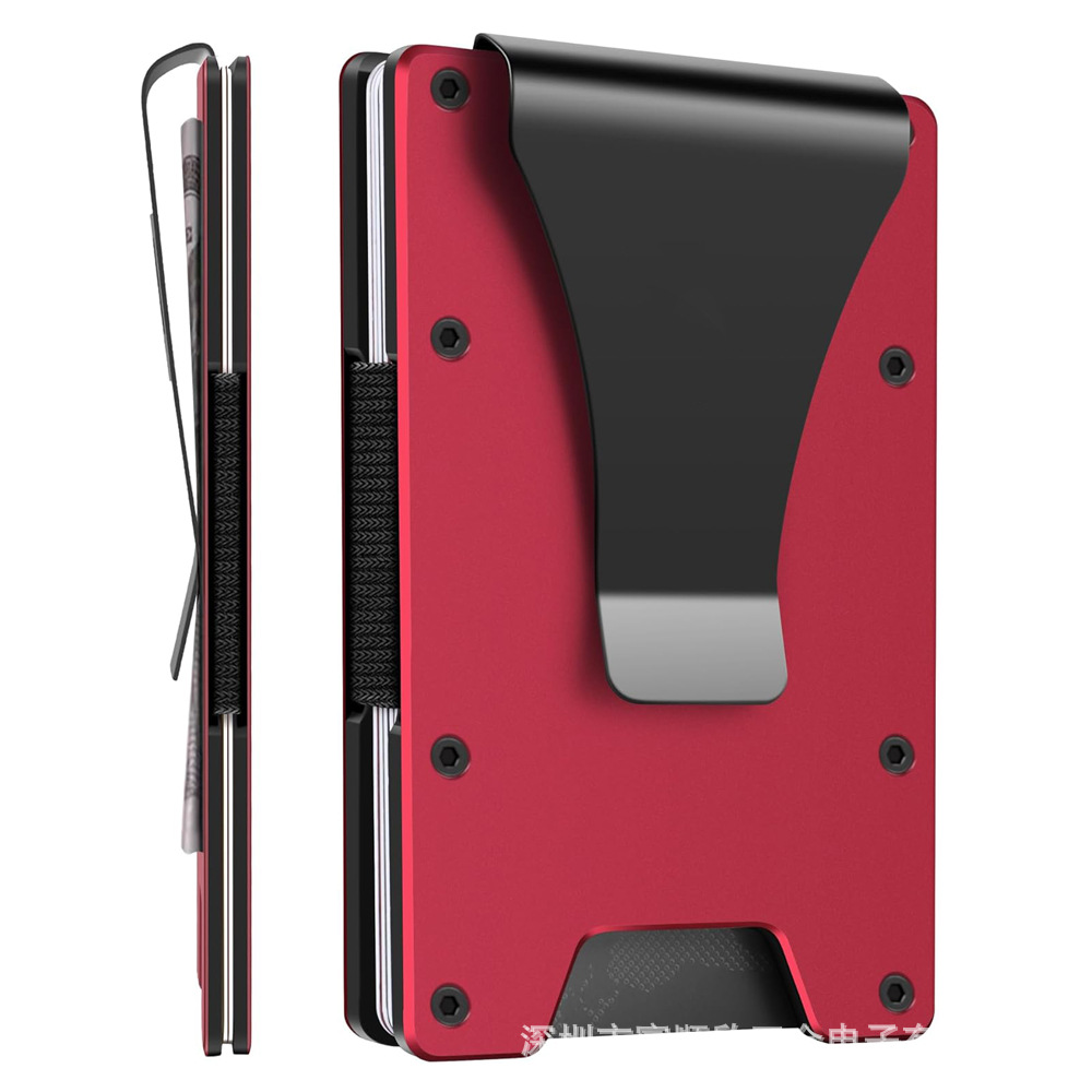 New Aluminum Alloy Metal Card Holder Carbon Fiber Wallet Money Clip RFID Metal Card Clip Blocking Technology