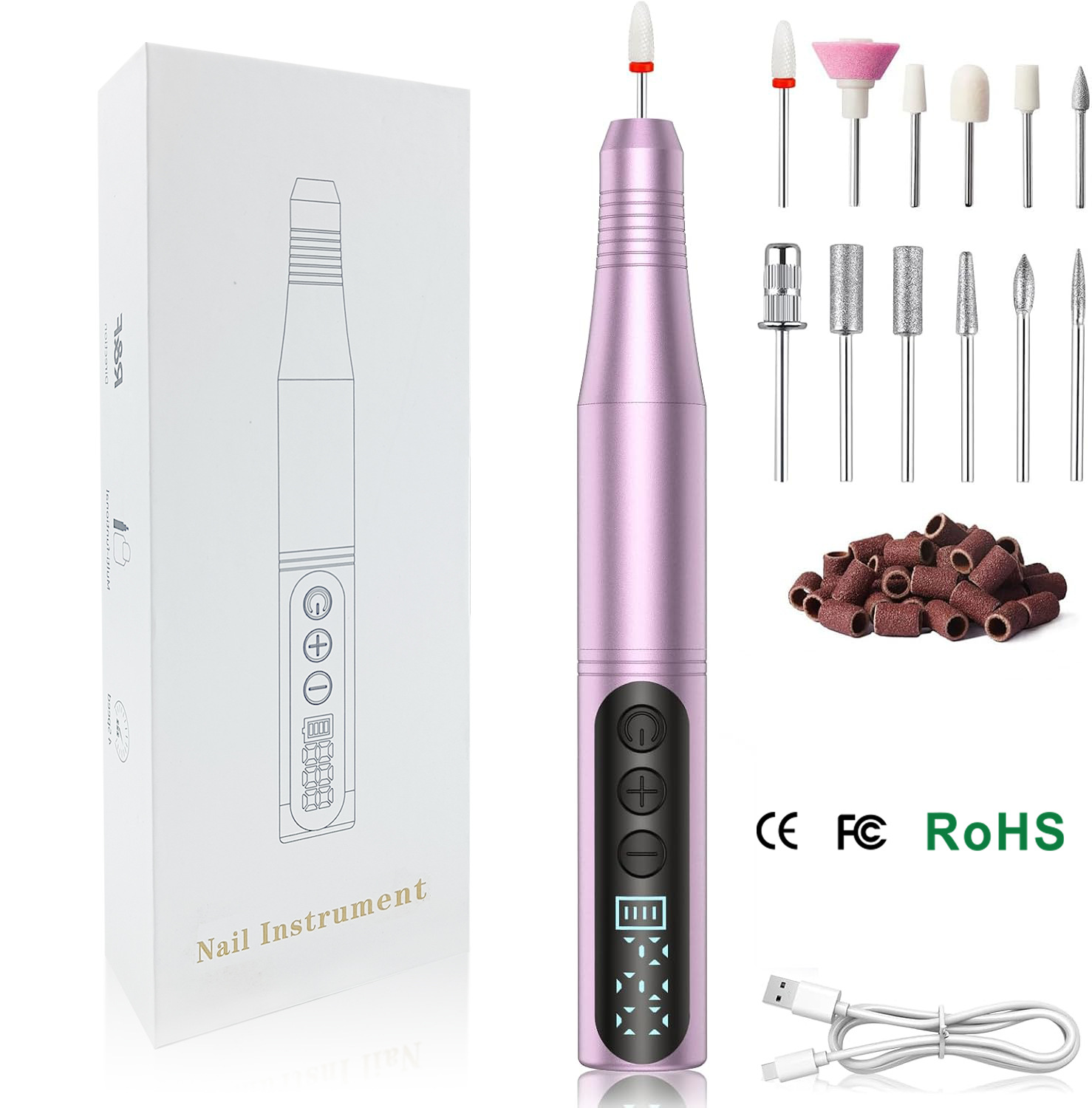 Electric Nail Drill for Manicure and Pedicure, Small Electric Polishing and Nail File Tool for Professional Use