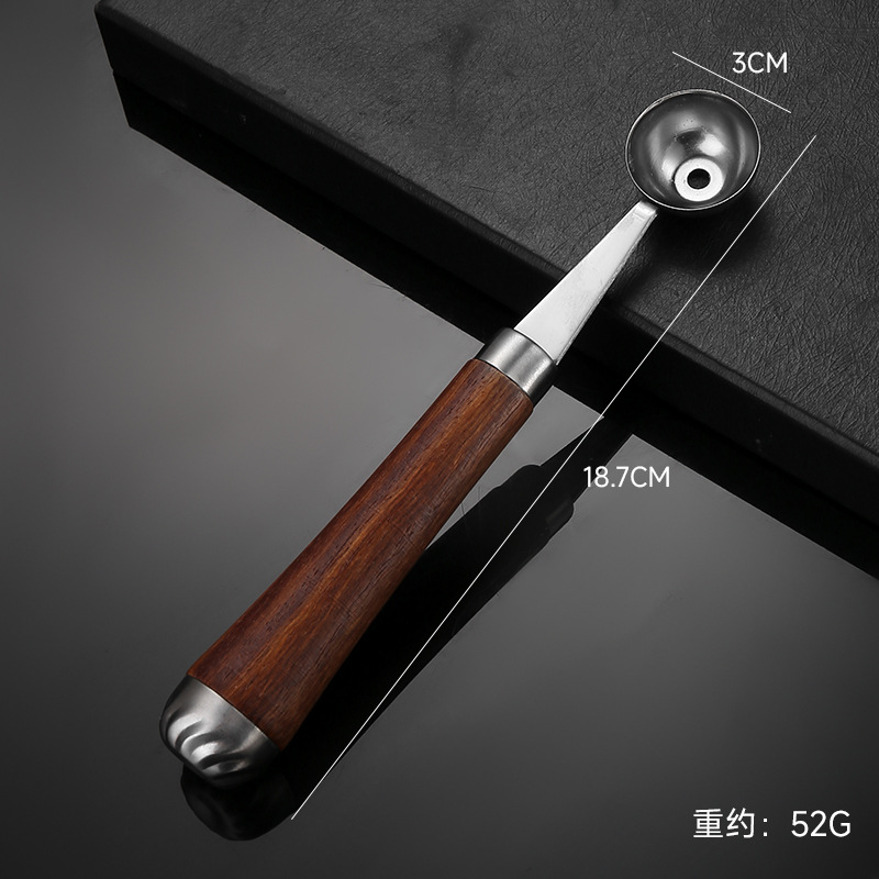 304 stainless steel fruit ball scoop, carving cutter, rosewood handle, household DIY platter tool