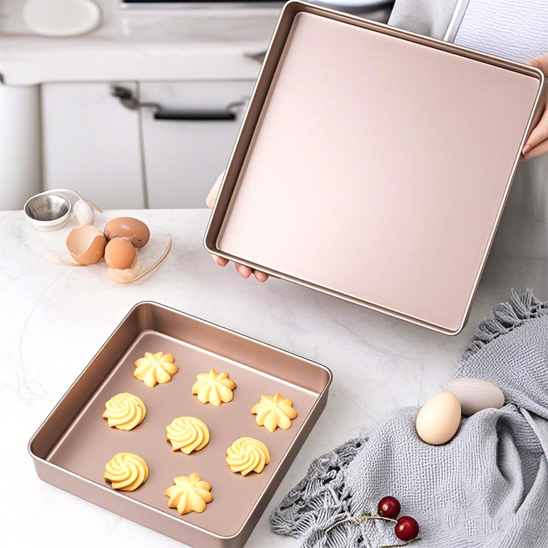 Thickened square home baking pan cake roll nougat biscuit baking mold oven use non-stick 28*28CM