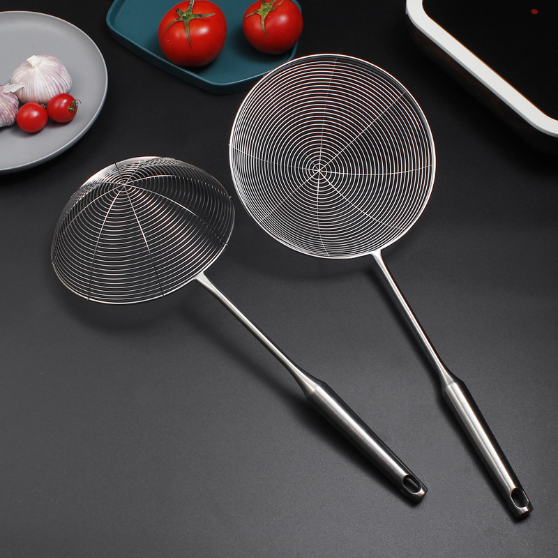 Household stainless steel colander 304 stainless steel strainer, kitchen filter mesh, noodle strainer, frying hot pot colander