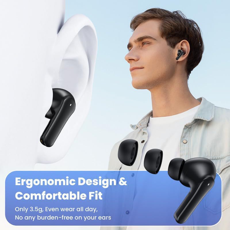 IVANTE Private Mold S18 Quad-Mic ENC Call Noise Reduction Low Latency Battery Display TWS In-Ear Bluetooth Headphones