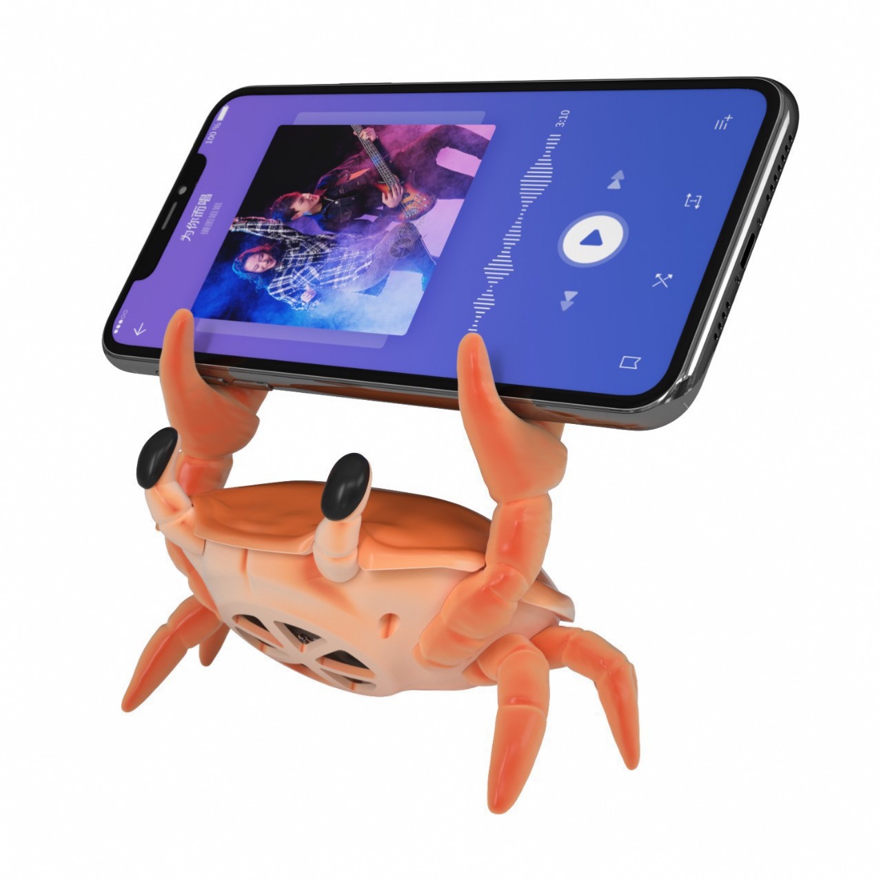 Crab Bluetooth Speaker Home Decoration Card USB Phone Holder Player Bass Gift Audio