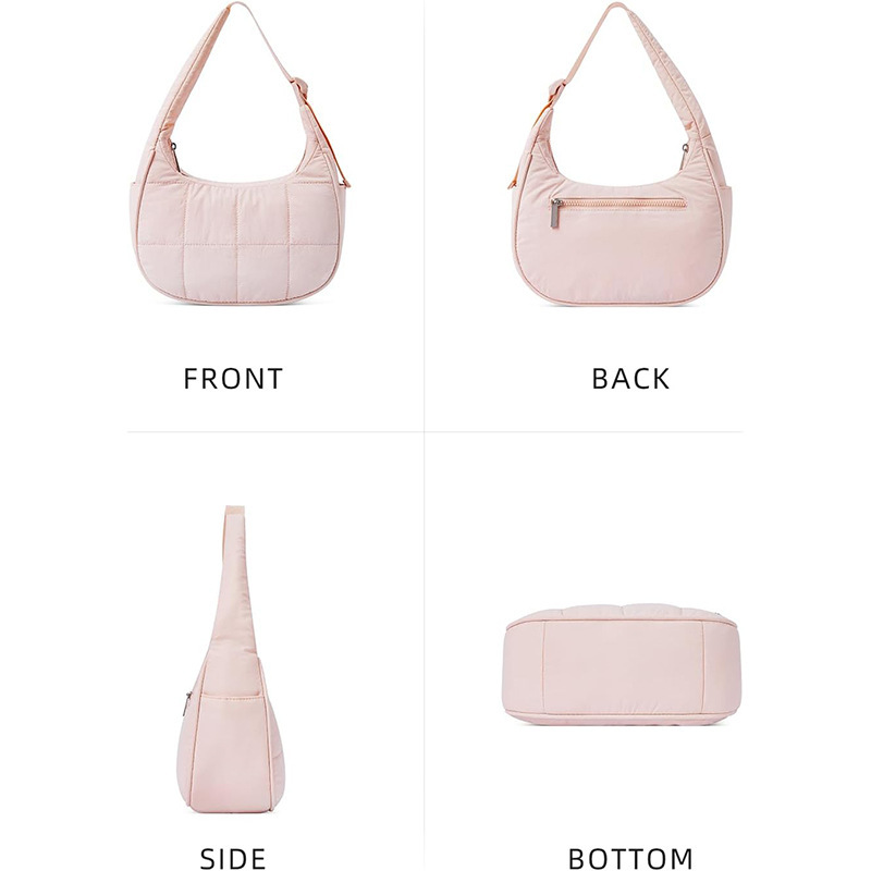 New Women's Small Down Bag Single Shoulder Bag Nylon Single Shoulder Wallet Handbag with Adjustable Strap
