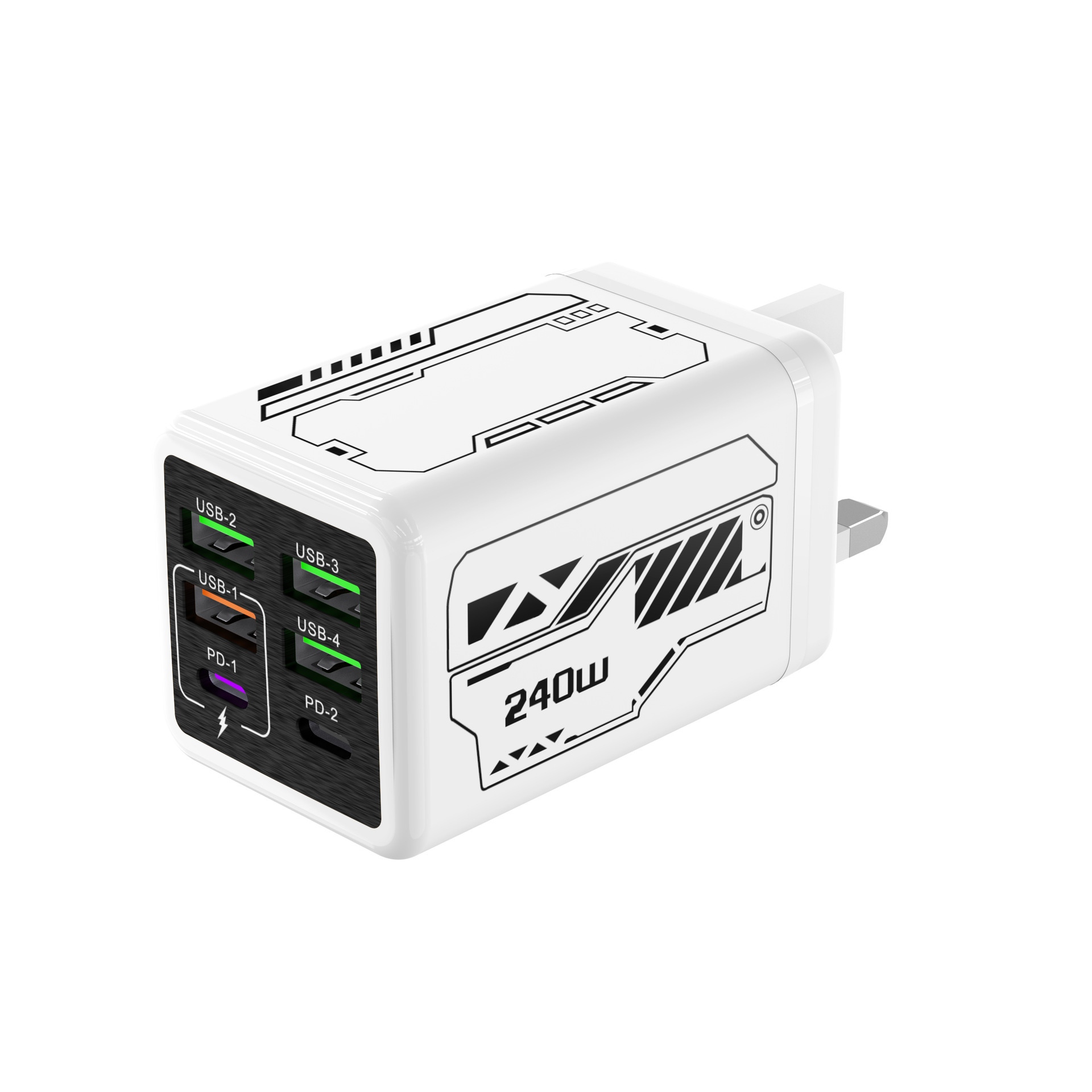 彩格-4U+2C英规白色-全协议240W