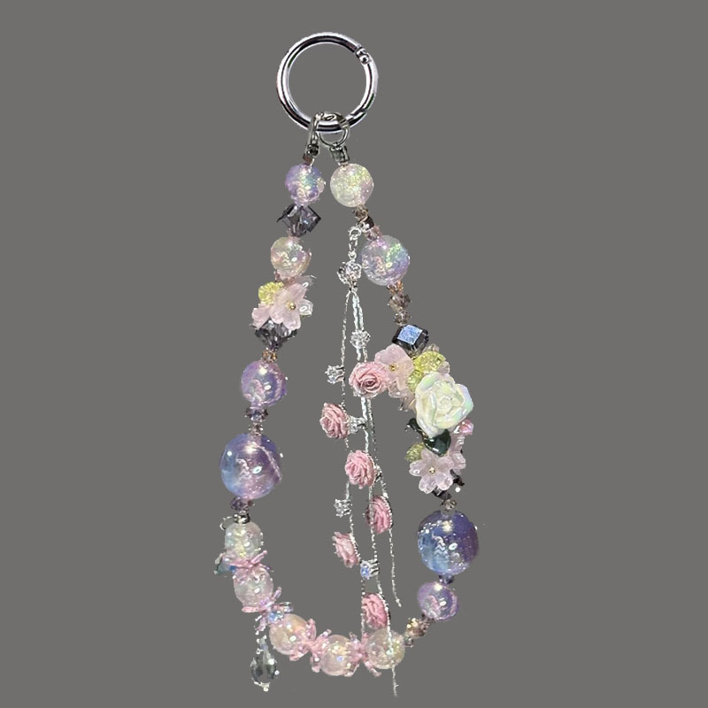 【Pink Star Chain】Summer Shell Bead Phone Chain Lanyard Keychain Bag Pendant