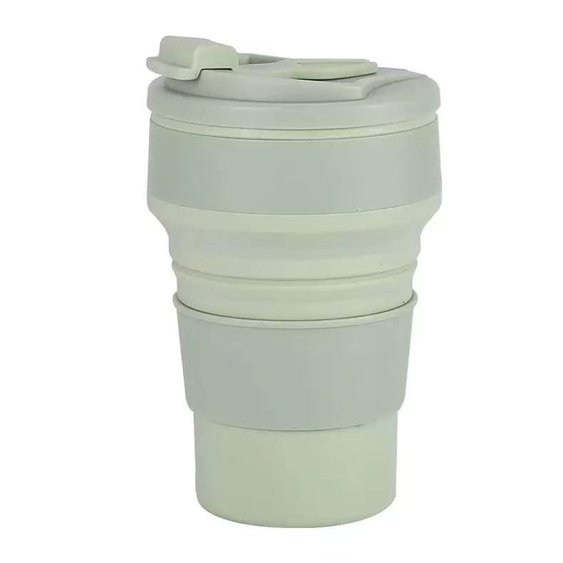 Leak-proof folding telescopic water cup, maternal and infant grade silicone, portable outdoor mouthwash cup