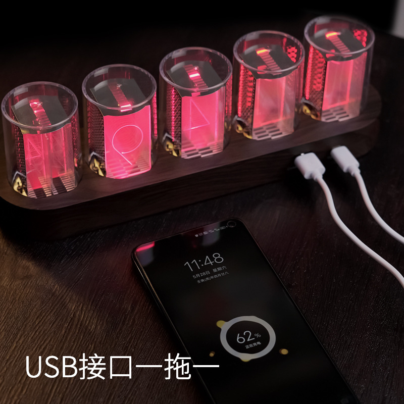 RGB Electronic Digital Clock Gaming Room Desktop LED Light Digital Computer Desk Decoration Night Light