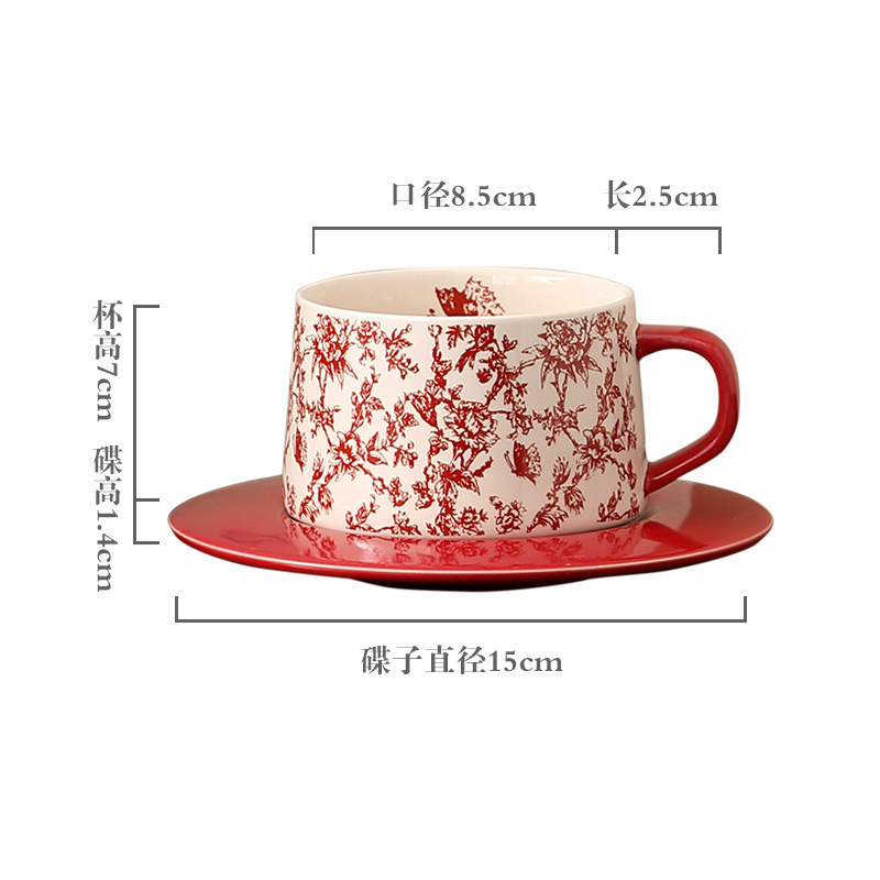Ceramic coffee cup coffee cup saucer vintage style commercial milk cup couple coffee cup saucer