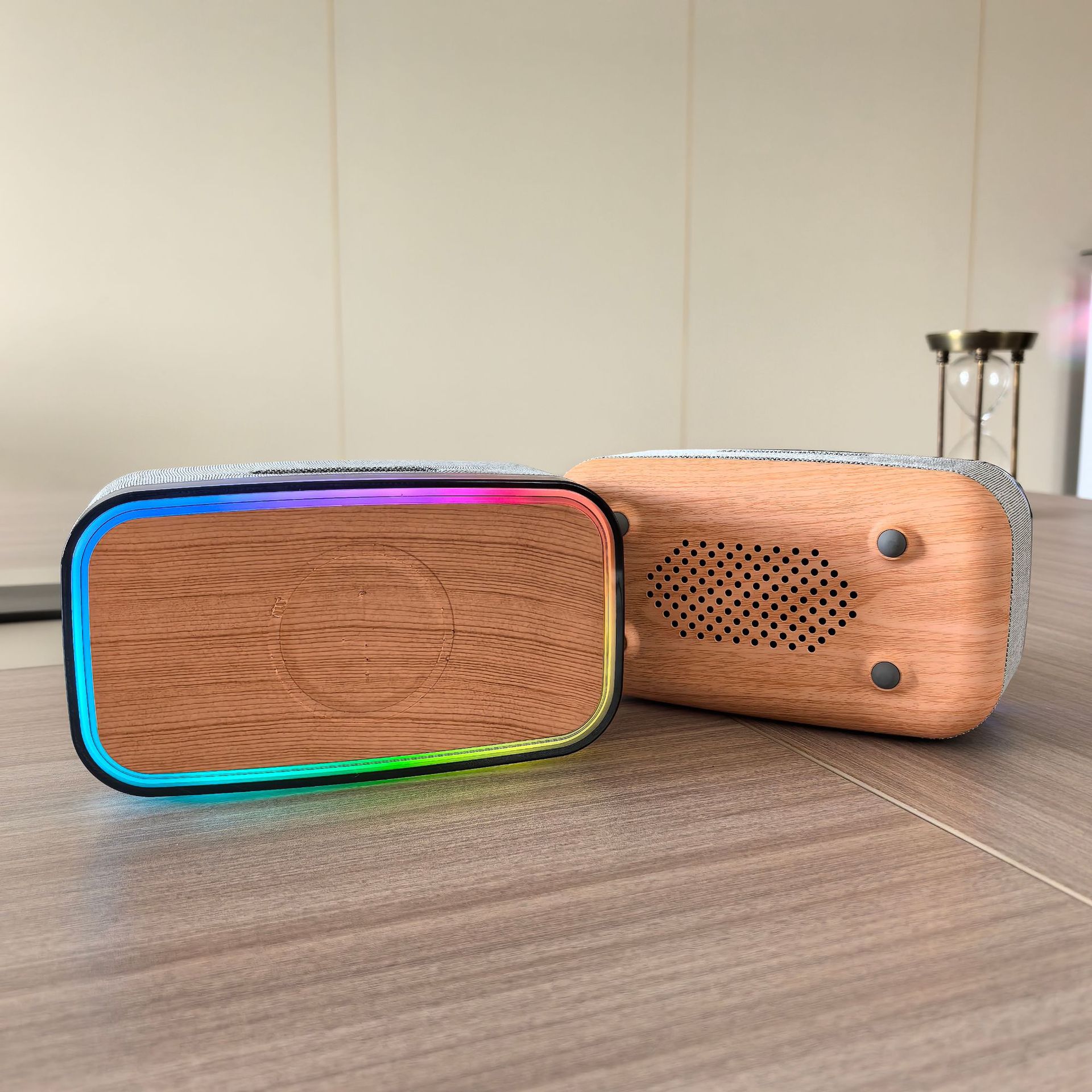 Speaker Bluetooth colorful light 15W wireless charging three-in-one colorful light subwoofer colorful alarm clock
