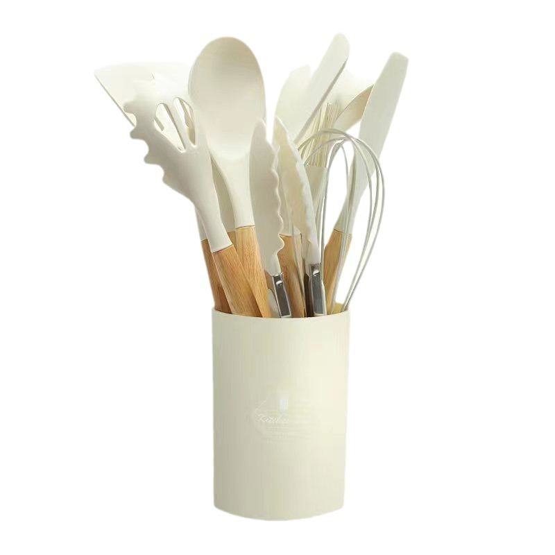 Silicone kitchenware 12-piece set, non-stick pan silicone spatula, household silicone spatula, soup spoon, daily kitchen set