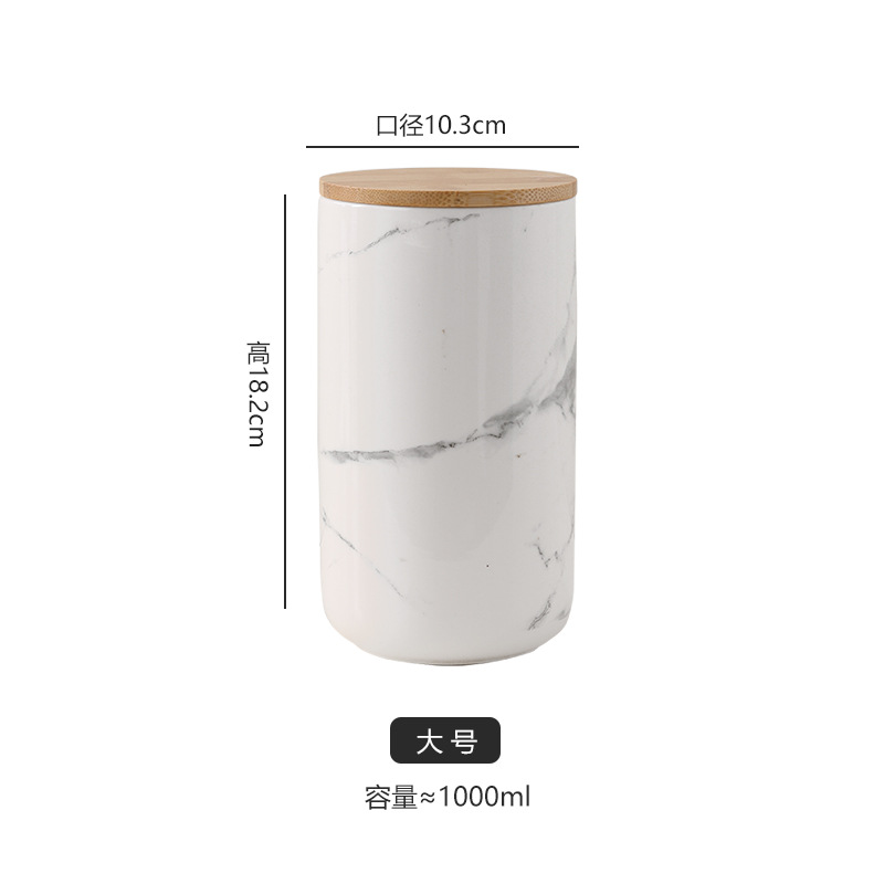 Nordic ceramic airtight jar kitchen grain storage jar food storage jar candy jar coffee tea canister airtight box