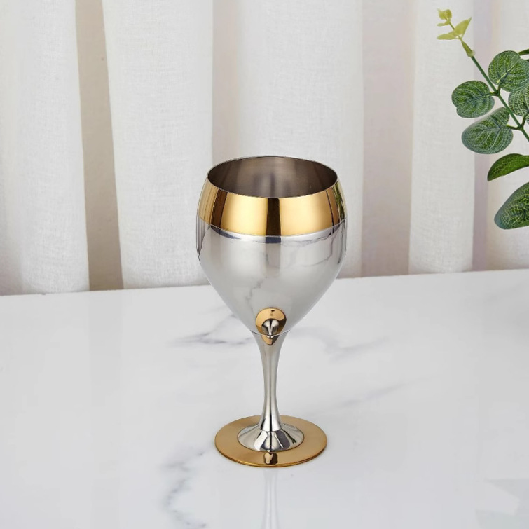 304 Stainless Steel Gold Rim Bowl Dish Cup Set Five-Star Hotel Supplies Bar Niche Whiskey Glass Set