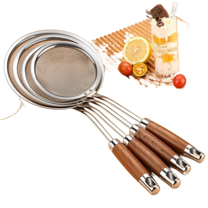 304 stainless steel colander, household kitchen strainer, ultra-fine filter for soy milk, frying filter mesh, residue filter, hot pot strainer
