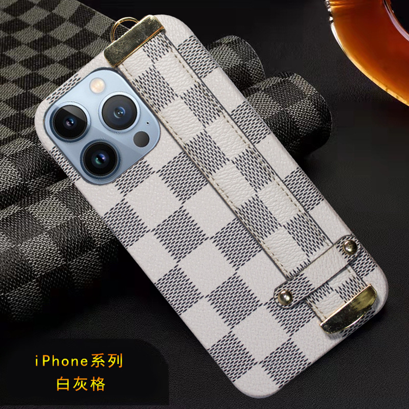 Applicable iPhone 13 phone case leather Apple 13 Pro Max wrist strap wrist protective case XR