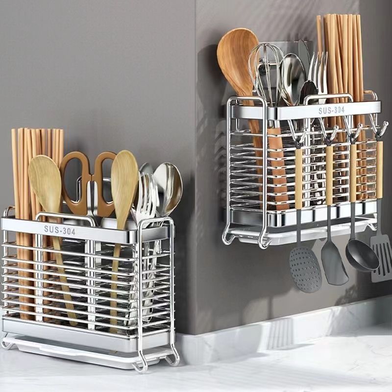 304 stainless steel chopstick holder chopstick storage box chopstick cage household new chopstick basket kitchen chopstick rack