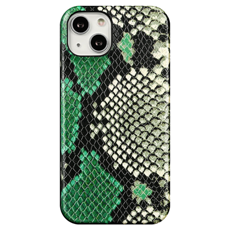 Applicable to Apple 13 phone case iPhone 13 Pro Max phone case genuine leather python pattern protective case male female