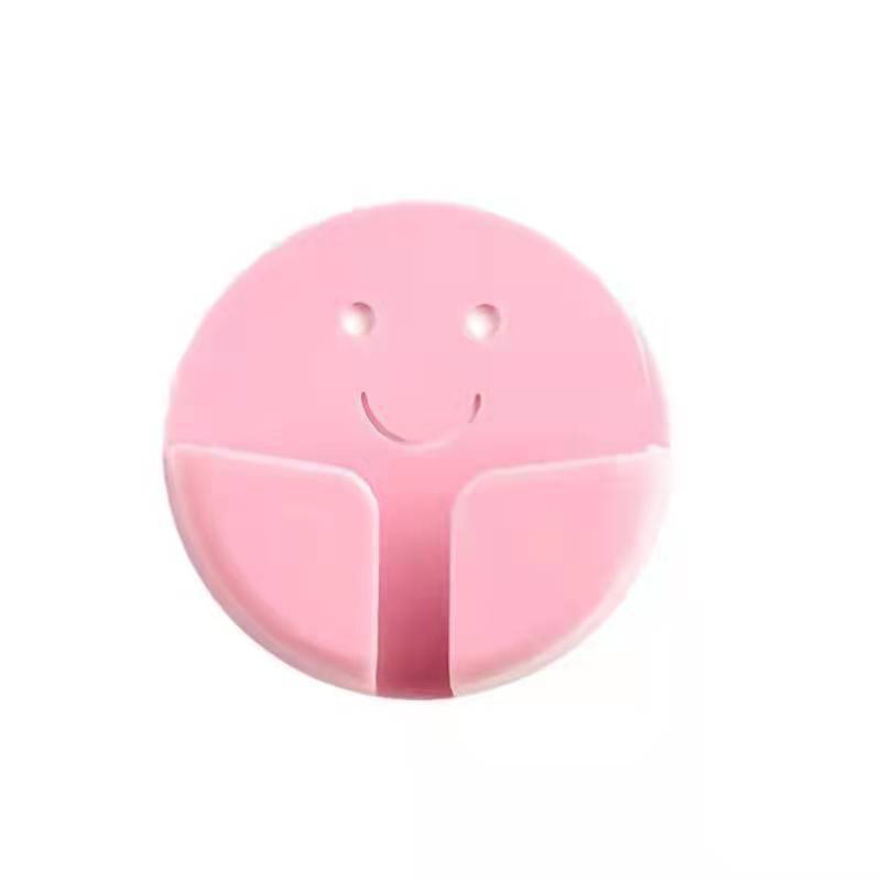 Smiley Face Plug Hook No-Drill Plug Fixer Data Cable Charger Power Plug Socket Hook