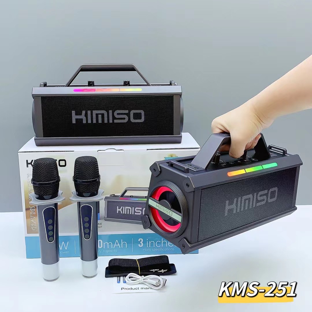 New KMS-251 wireless Bluetooth speaker 25W high-power outdoor square dance K-song audio RGB mixed color light
