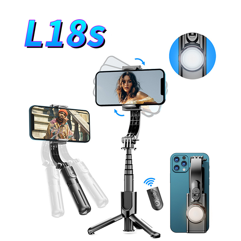 Q18 Phone Gimbal Stabilizer 3-Axis Selfie Stick Anti-Shake Desktop Tripod Lazy Live Streaming Phone Holder Tabletop