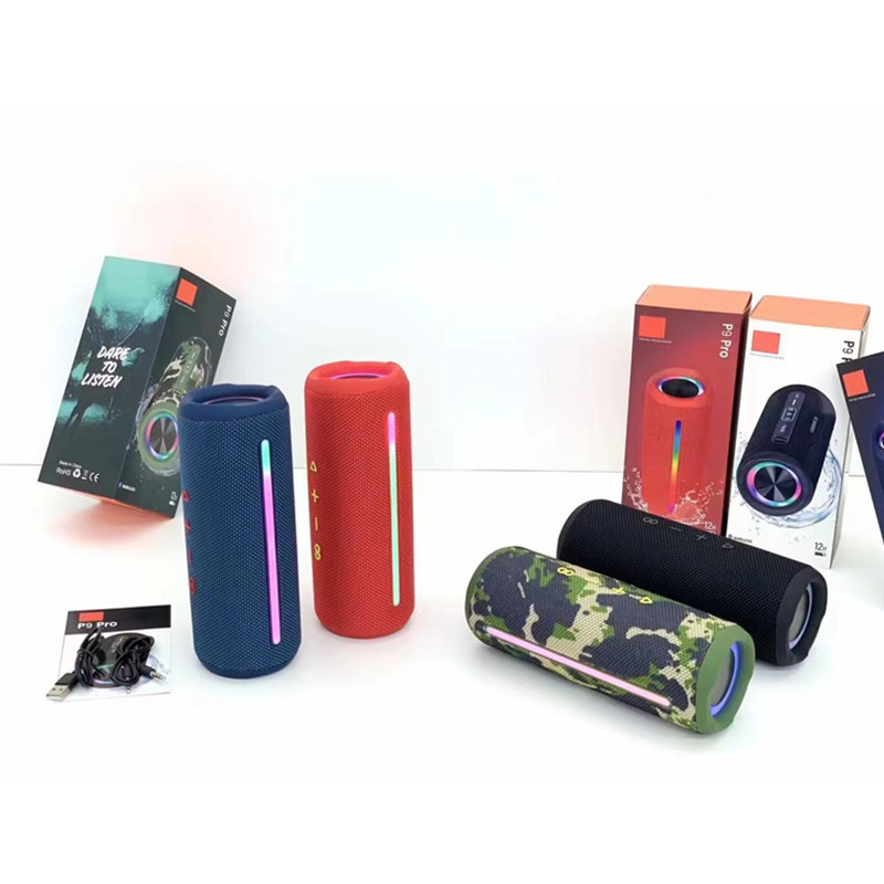 P9pro Bluetooth Wireless Speaker RGB Running Light Heavy Bass Portable Speaker TF Card Tandem